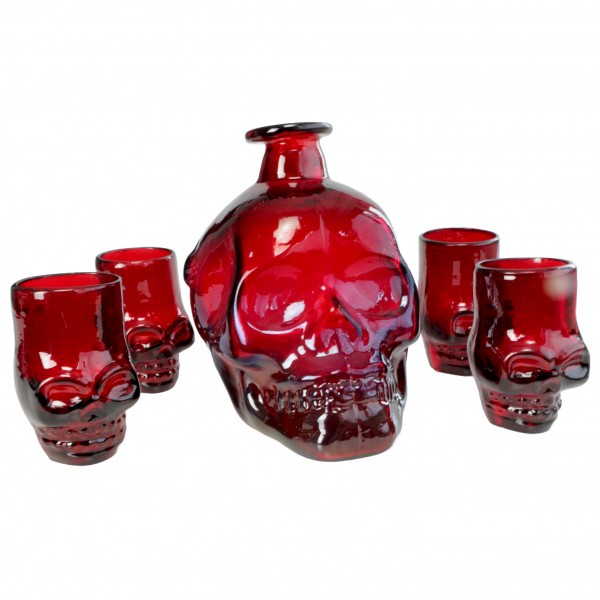 SKULL Tequila-set, 5 pieces, different colours