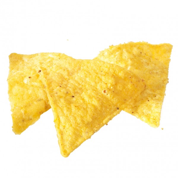 PRE CUT triángulos de maíz listos para freír, 8cm de largo por lado, caja de 10k