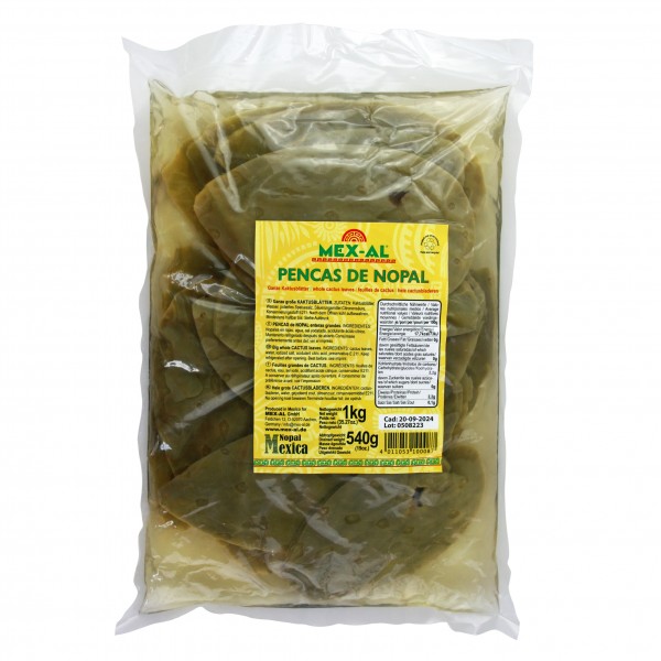 NOPALES PENCAS GRANDES, BIG WHOLE CACTUS LEAVES 1 kg bag